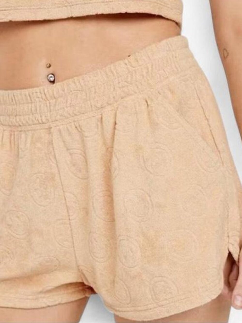 OFFLINE By Aerie Terry Smiley Face Shorts XS Cozy Lounge Soft Girl Athleisure